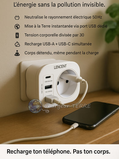 Chargeur Terre anti-ondes USB