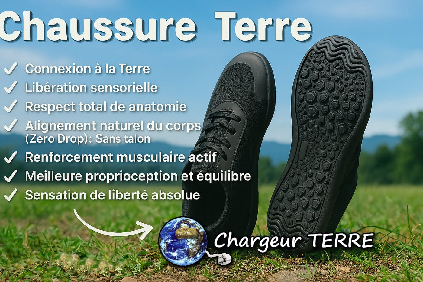 Chaussures Terre - Pieds Nus connectés - Earthing